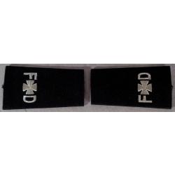 FD Maltese Silver on Black Epaulet Shoulder Boards USA MADE